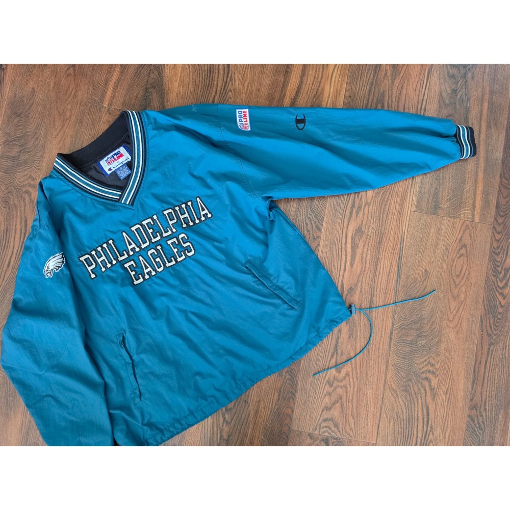 Vintage 90s Philadelphia Eagles Champion NFL Pro Line Pullover Windbreaker XL